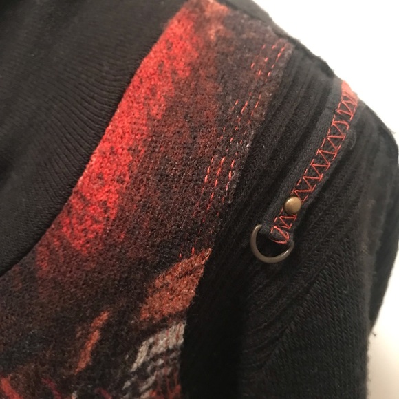 Vex Collection cowl neck sweater dark orange/black - Picture 5 of 16